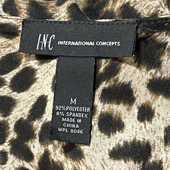 INC International Concepts Medium Ruched 3/4 Sleeve Stretch Belted Surplice Neck - Picture 7 of 8